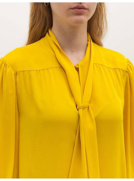 Maison Margiela Pussy-bow Blouse In Yellow - Ellie Belle