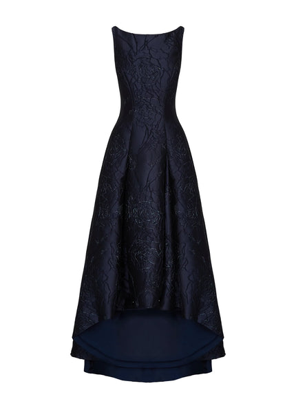 Anne Barge Marcel Jacquard High-Low Evening Gown