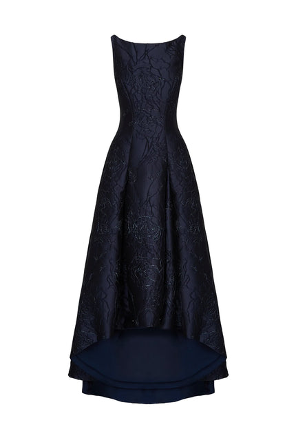 Anne Barge Marcel Jacquard High-Low Evening Gown