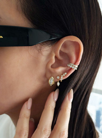 Zoe Lev Diamond Toi et Moi Stud Earrings