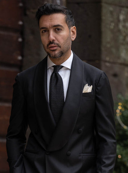 Elizabetta Barbera Silk Jacquard Tie in Black