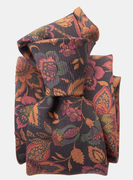 Elizabetta Calvino Printed Madder Silk Tie - Black