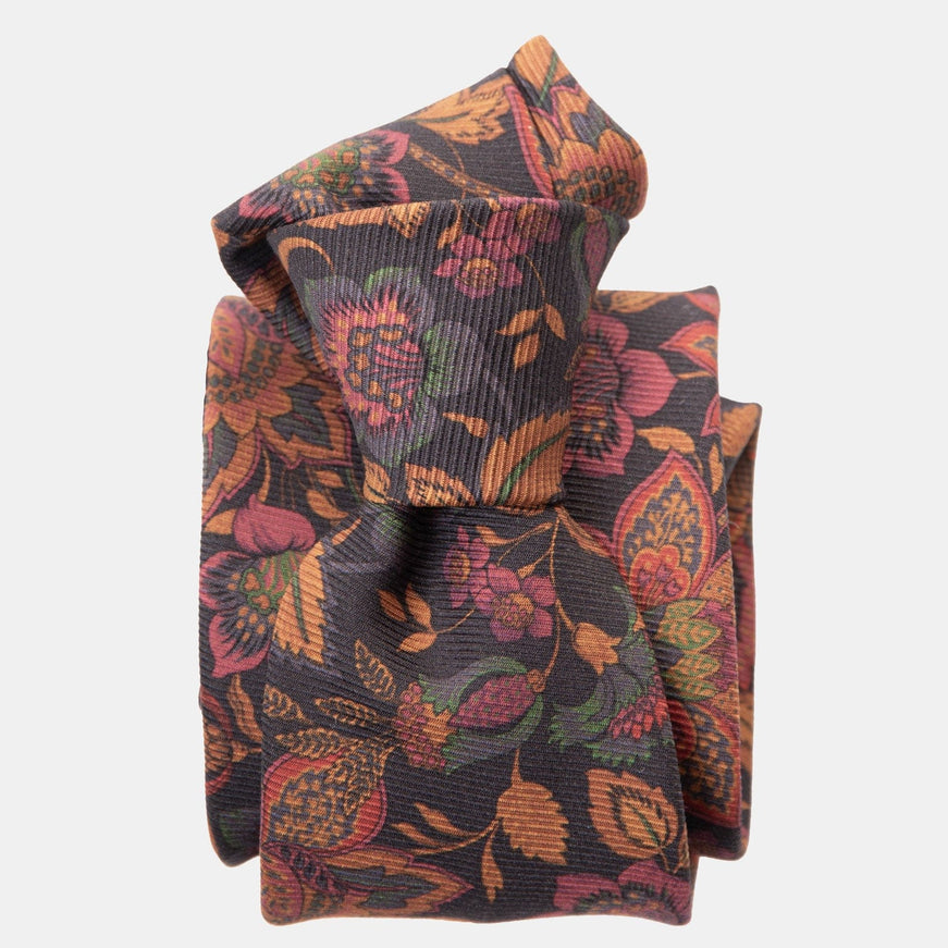 Elizabetta Calvino Printed Madder Silk Tie - Black