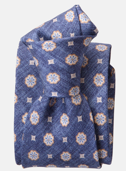 Elizabetta Antinori Printed Silk Tie - Blue