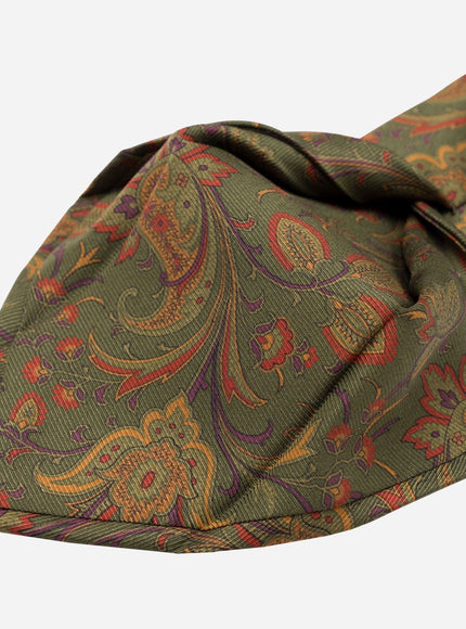 Elizabetta Borromeo Printed Madder Silk Tie - Olive