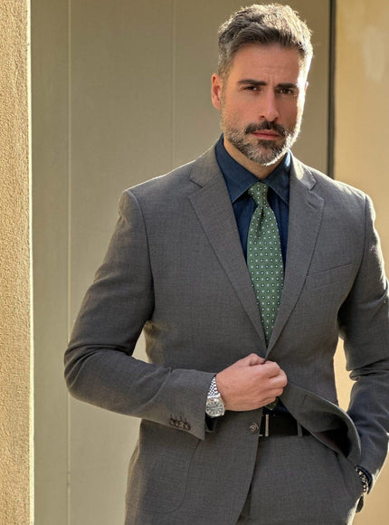 Elizabetta Siracusa Printed Silk Tie Green