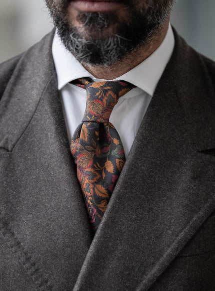 Elizabetta Calvino Printed Madder Silk Tie - Black