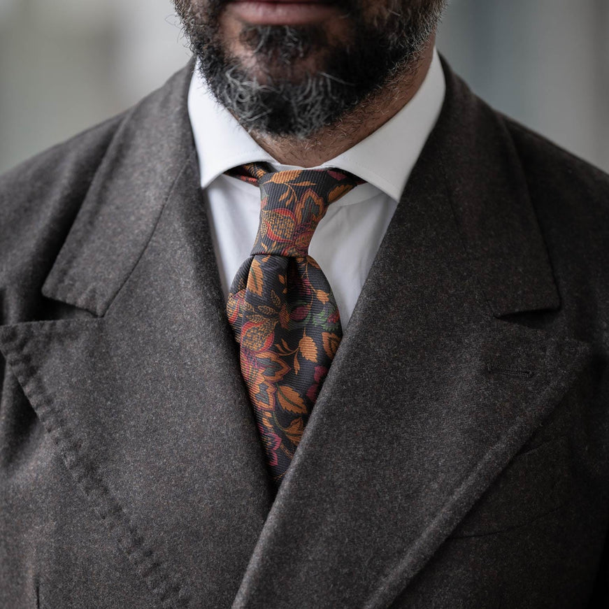 Elizabetta Calvino Printed Madder Silk Tie - Black