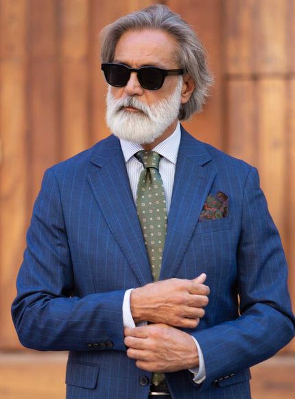 Elizabetta Benelli Silk Jacquard Tie in Sage Green, front detail