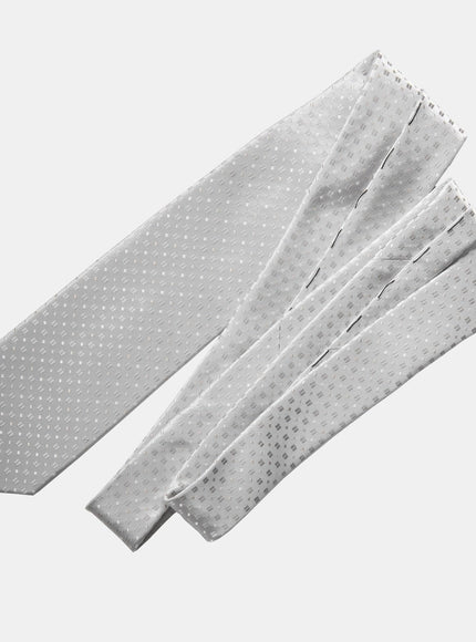 Elizabetta Barbera Silk Jacquard Tie - Silver