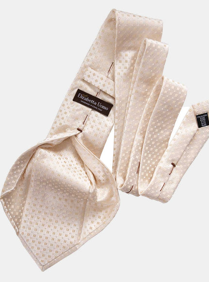 Elizabetta Barbera Silk Jacquard Tie - Champagne