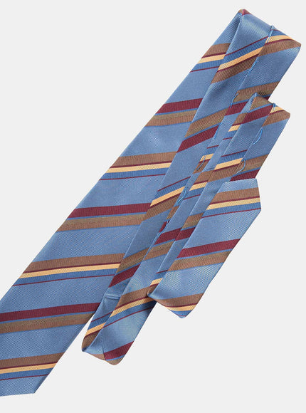 Elizabetta Battisti Silk Jacquard Tie in Steel Blue