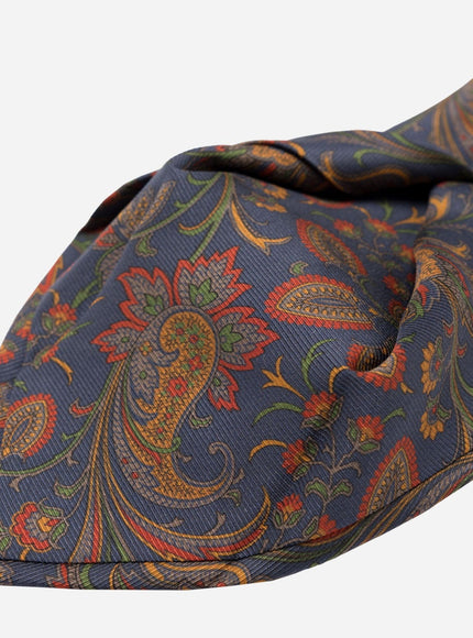 Elizabetta Borromeo Printed Madder Silk Tie - Navy