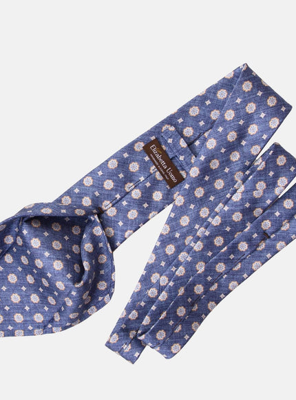 Elizabetta Antinori Printed Silk Tie - Blue