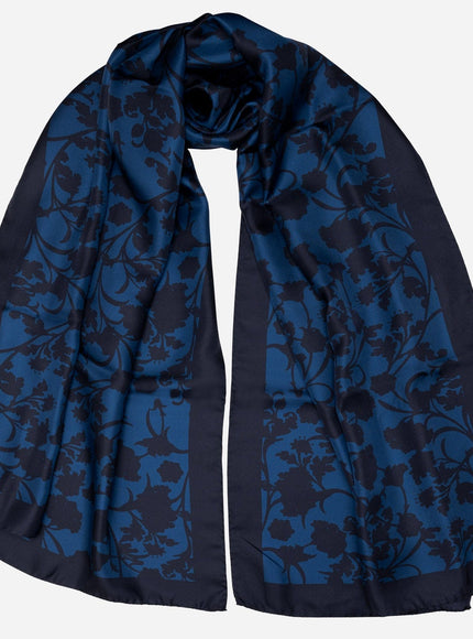 Elizabetta Regina Silk Scarf Shawl - Midnight Blue