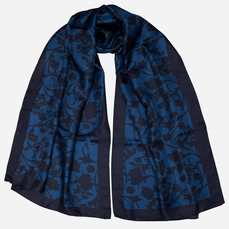Elizabetta Regina Silk Scarf Shawl Midnight Blue