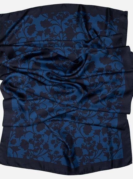 Elizabetta Regina Silk Scarf Shawl - Midnight Blue
