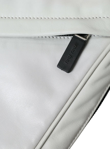 Miu Miu Black and White Leather Crossbody Bag - Ellie Belle