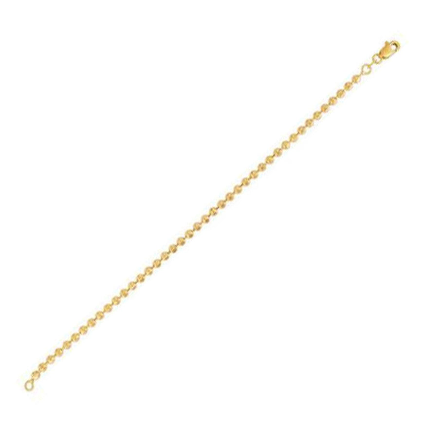 Moon Cut Bead Chain Bracelet in 14k Yellow Gold (3.0 mm) - Ellie Belle