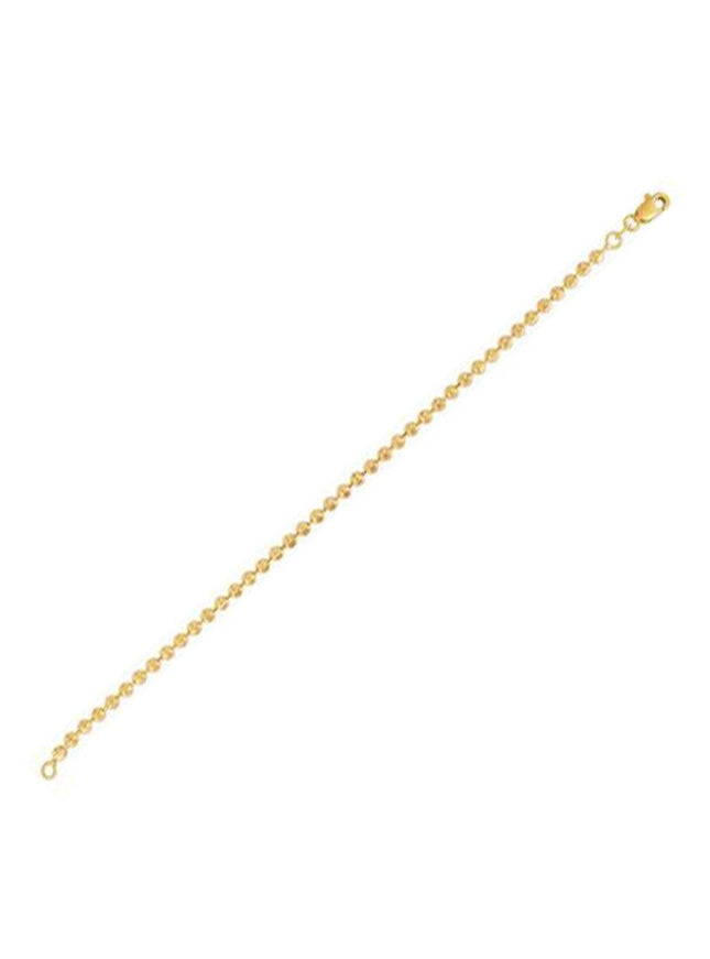 Moon Cut Bead Chain Bracelet in 14k Yellow Gold (3.0 mm) - Ellie Belle