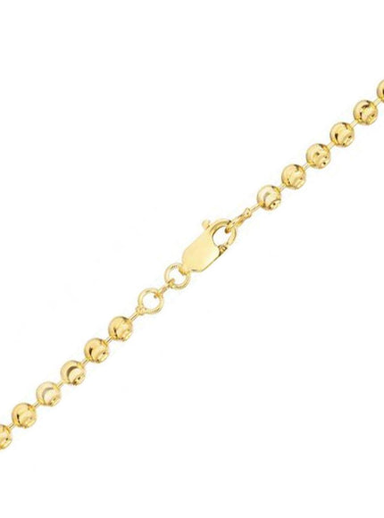 Moon Cut Bead Chain Bracelet in 14k Yellow Gold (3.0 mm) - Ellie Belle