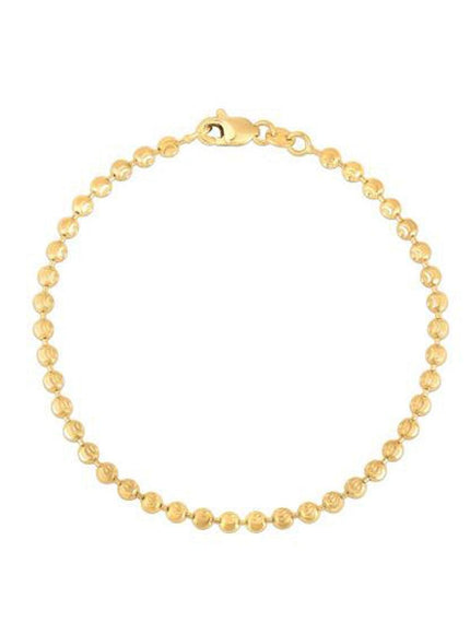 Moon Cut Bead Chain Bracelet in 14k Yellow Gold (3.0 mm) - Ellie Belle