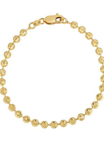 Moon Cut Bead Chain Bracelet in 14k Yellow Gold (4.0 mm) - Ellie Belle