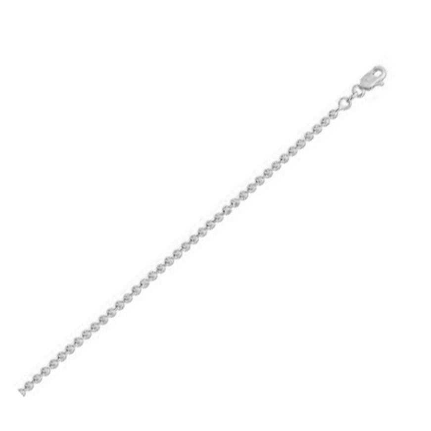 Moon Cut Bead Chain in 14k White Gold (2.5 mm) - Ellie Belle