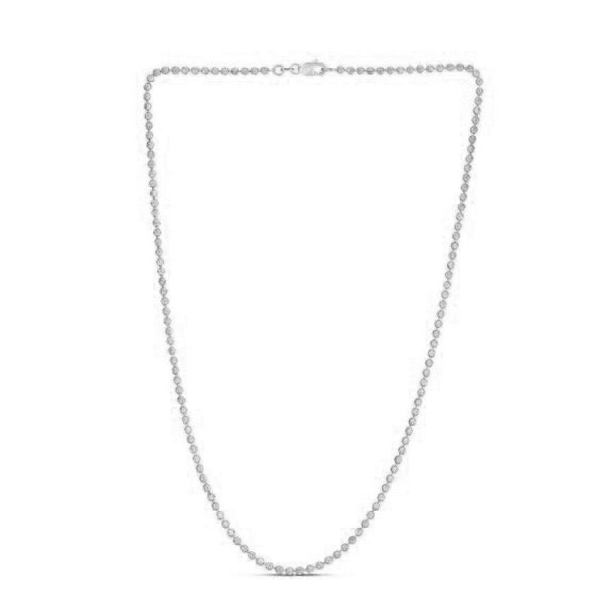 Moon Cut Bead Chain in 14k White Gold (2.5 mm) - Ellie Belle