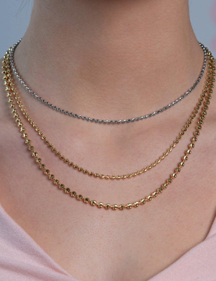 Moon Cut Bead Chain in 14k White Gold (2.5 mm) - Ellie Belle
