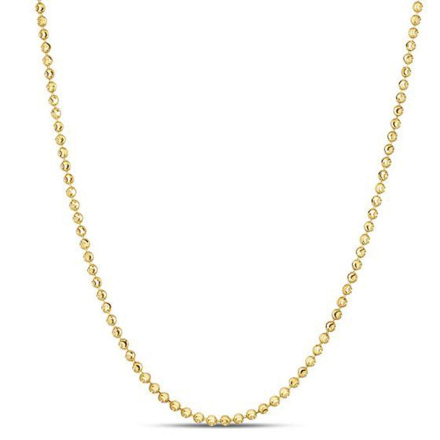 Moon Cut Bead Chain in 14k Yellow Gold (2.0 mm) - Ellie Belle