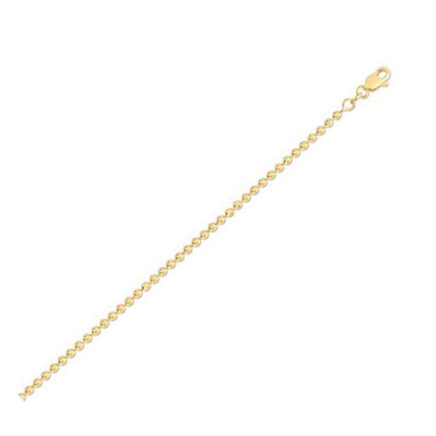 Moon Cut Bead Chain in 14k Yellow Gold (2.5 mm) - Ellie Belle