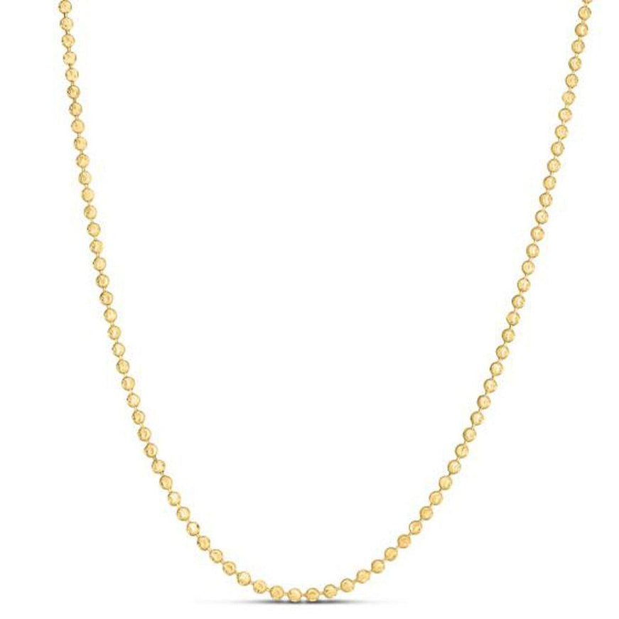 Moon Cut Bead Chain in 14k Yellow Gold (2.5 mm) - Ellie Belle