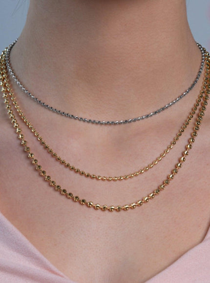 Moon Cut Bead Chain in 14k Yellow Gold (2.5 mm) - Ellie Belle