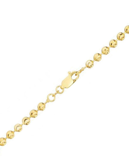 Moon Cut Bead Chain in 14k Yellow Gold (3.0 mm) - Ellie Belle