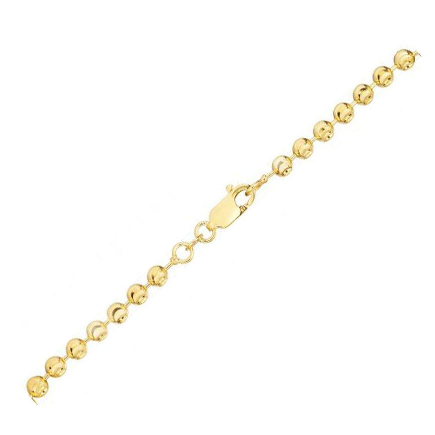 Moon Cut Bead Chain in 14k Yellow Gold (3.0 mm) - Ellie Belle