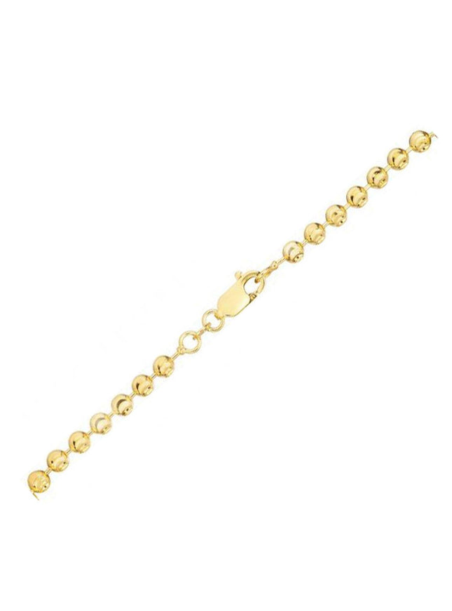 Moon Cut Bead Chain in 14k Yellow Gold (3.0 mm) - Ellie Belle