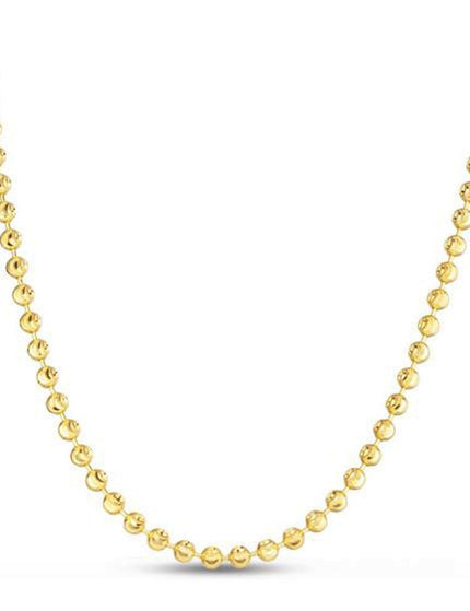 Moon Cut Bead Chain in 14k Yellow Gold (4.0 mm) - Ellie Belle