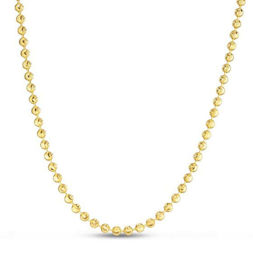 Moon Cut Bead Chain in 14k Yellow Gold (4.0 mm) - Ellie Belle