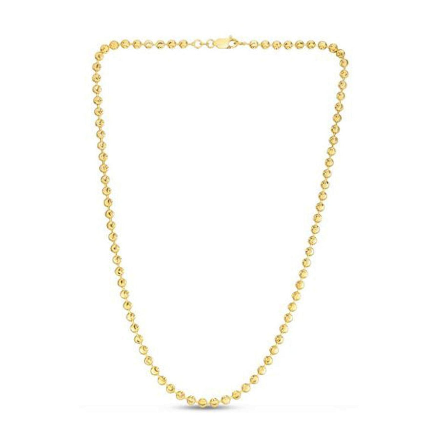 Moon Cut Bead Chain in 14k Yellow Gold (4.0 mm) - Ellie Belle