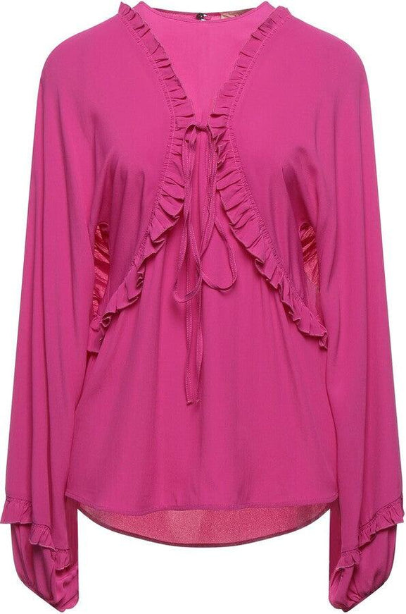 N°21 Womens Long Sleeves Fuchsia Top - Ellie Belle