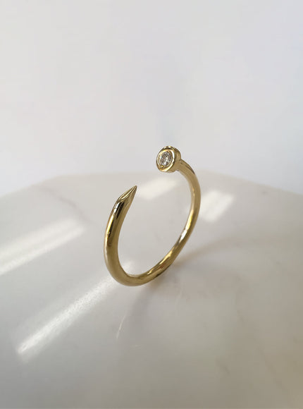 Zoe Lev Diamond Nail Cuff Ring