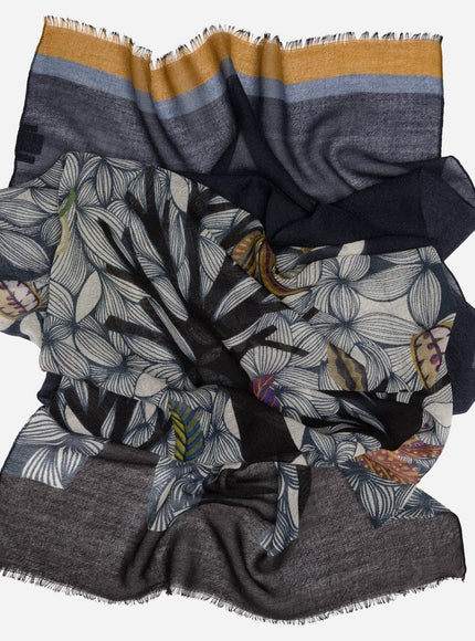 Elizabetta Bosco Wool Scarf - Navy