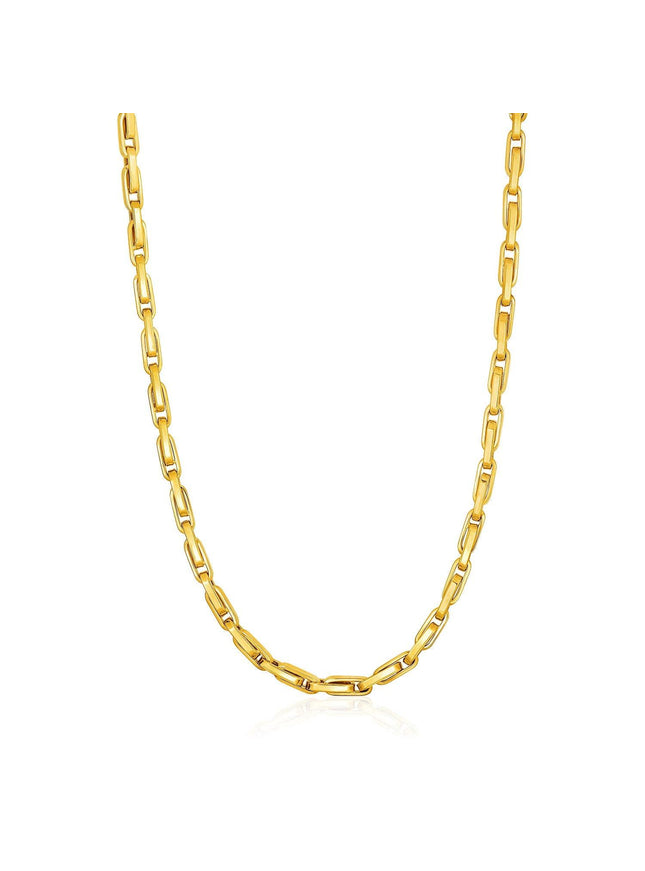 Necklace with Long Oval Links in 14k Yellow Gold - Ellie Belle