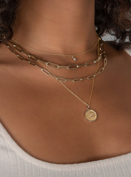 Zoe Lev 14K Gold Large Paper Clip Chain Necklace