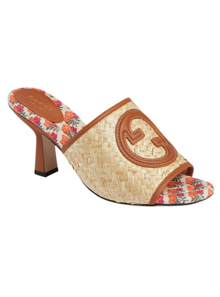 Gucci Mabel Interlocking G Raffia Sandals