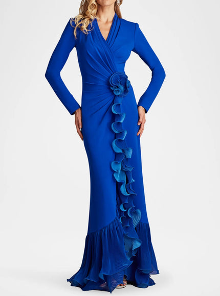 Tadashi Shoji Malone Cascading Ruffle Gown
