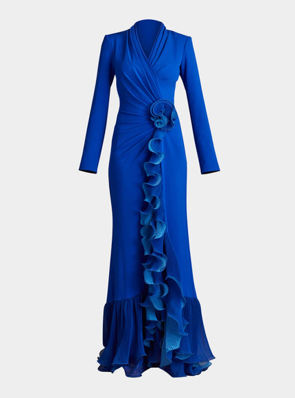 Tadashi Shoji Malone Cascading Ruffle Gown