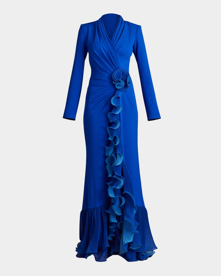 Tadashi Shoji Malone Cascading Ruffle Gown