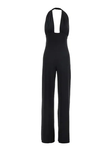 Norma Kamali Cross Halter Straight Leg Jumpsuit – Ellie Belle